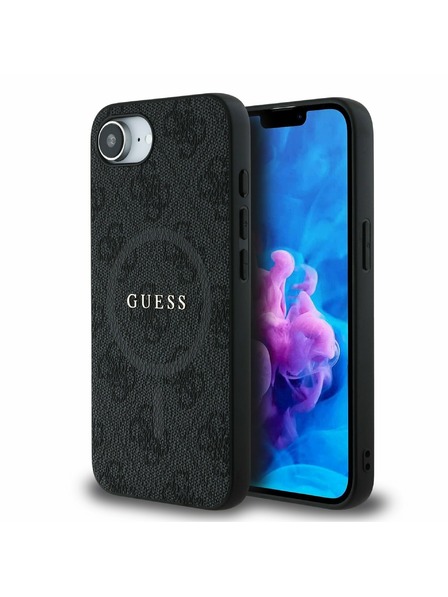 Guess Guess PU Leather 4G Colored Ring MagSafe Zadný Kryt pre iPhone 16e Black