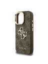 Guess Guess PU 4G Metal Logo Stand Camera Frame Zadný Kryt pre iPhone 16 Pro Brown