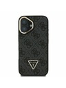 Guess Guess PU 4G Strass Triangle Logo Stand Camera Frame MagSafe Zadný Kryt pre iPhone 16 Black