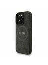 Guess Guess PU Leather 4G Colored Ring Strap MagSafe Zadný Kryt pre iPhone 16 Pro Max Black