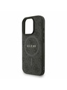 Guess Guess PU Leather 4G Colored Ring Strap MagSafe Zadný Kryt pre iPhone 16 Pro Max Black