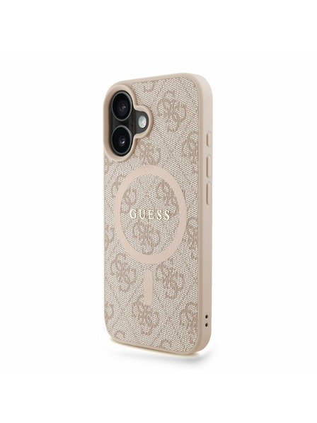 Guess Guess PU Leather 4G Colored Ring Strap MagSafe Zadný Kryt pre iPhone 16 Pink
