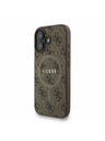 Guess Guess PU Leather 4G Colored Ring Strap MagSafe Zadný Kryt pre iPhone 16 Brown