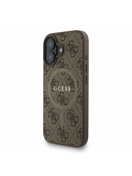 Guess Guess PU Leather 4G Colored Ring Strap MagSafe Zadný Kryt pre iPhone 16 Brown