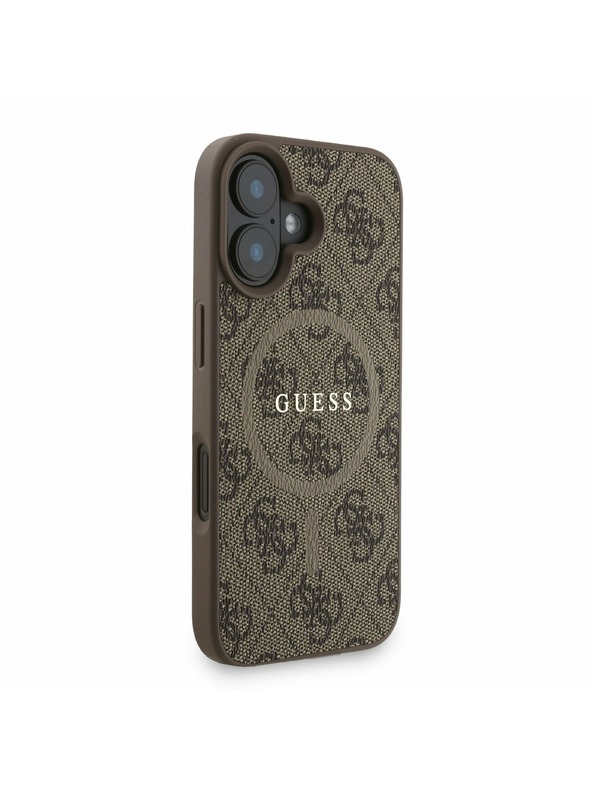 Guess Guess PU Leather 4G Colored Ring Strap MagSafe Zadný Kryt pre iPhone 16 Brown