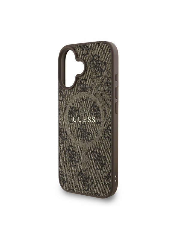 Guess Guess PU Leather 4G Colored Ring Strap MagSafe Zadný Kryt pre iPhone 16 Brown