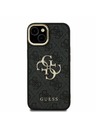 Guess Guess PU 4G Metal Logo Stand Camera Frame Zadný Kryt pre iPhone 13 Black