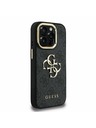 Guess Guess PU 4G Metal Logo Stand Camera Frame Zadný Kryt pre iPhone 15 Pro Black