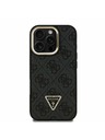 Guess Guess PU 4G Strass Triangle Logo Stand Camera Frame MagSafe Zadný kryt pre iPhone 16 Pro Max Black