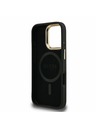 Guess Guess PU 4G Strass Triangle Logo Stand Camera Frame MagSafe Zadný kryt pre iPhone 16 Pro Max Black