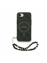 Guess Guess PU Koža 4G Farebný prsteň Popruh MagSafe Zadný kryt pre iPhone 16e Black