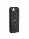 Guess Guess PU Koža 4G Farebný prsteň Popruh MagSafe Zadný kryt pre iPhone 16e Black
