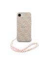 Guess Guess PU Koža 4G Farebný prsteň Popruh MagSafe Zadný kryt pre iPhone 16e Pink