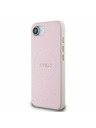 Guess Guess PU Štruktúrované klasické logo MagSafe Zadný kryt pre iPhone 16e Pink