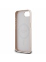 Guess Guess PU Štruktúrované klasické logo MagSafe Zadný kryt pre iPhone 16e Pink