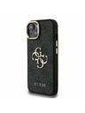 Guess Guess PU 4G Kovové logo Stand Camera Frame Zadný kryt pre iPhone 14 Black
