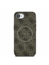Guess Guess PU Koža 4G Farebný prsteň MagSafe Zadný kryt pre iPhone 16e Brown