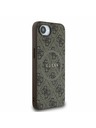 Guess Guess PU Koža 4G Farebný prsteň MagSafe Zadný kryt pre iPhone 16e Brown