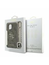 Guess Guess PU 4G Kovové logo Popruh Zadný kryt pre iPhone 15 Brown
