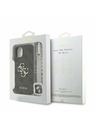 Guess Guess PU 4G Kovové logo Popruh Zadný kryt pre iPhone 15 Black