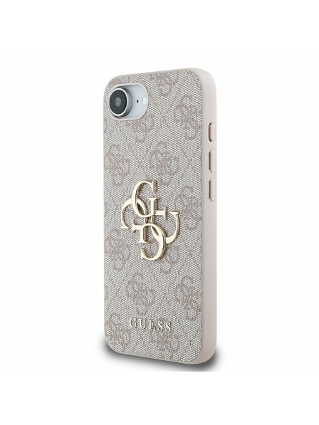 Guess Guess PU 4G Kovové logo Zadný kryt pre iPhone 16e Pink