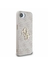 Guess Guess PU 4G Kovové logo Zadný kryt pre iPhone 16e Pink