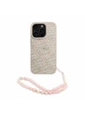 Guess Guess PU Koža 4G Farebný prsteň Popruh MagSafe Zadný kryt pre iPhone 16 Pro Pink