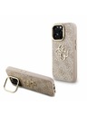 Guess Guess PU 4G Kovové logo Stand Camera Frame Zadný kryt pre iPhone 16 Pro Max Pink