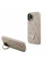 Guess Guess PU 4G Strass Triangle Logo Stand Camera Frame MagSafe Zadný kryt pre iPhone 16 Pink