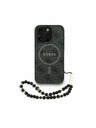 Guess Guess PU Koža 4G Farebný prsteň Popruh MagSafe Zadný kryt pre iPhone 15 Pro Max Black
