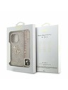 Guess Guess PU 4G Kovové logo Popruh Zadný kryt pre iPhone 15 Pro Pink