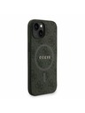 Guess Guess PU Koža 4G Farebný prsteň Popruh MagSafe Zadný kryt pre iPhone 15 Black