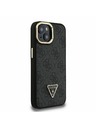 Guess Guess PU 4G Strass Triangle Logo Stand Camera Frame MagSafe Zadný kryt pre iPhone 13 Black