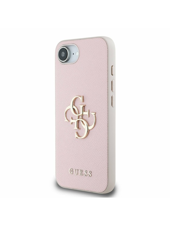 Guess Guess PU Grained 4G Metal Logo Zadný Kryt pre iPhone 16e Pink