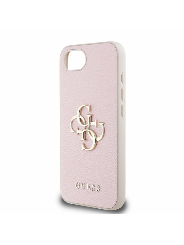 Guess Guess PU Grained 4G Metal Logo Zadný Kryt pre iPhone 16e Pink