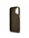 Guess Guess PU 4G Metal Logo Stand Camera Frame Zadný Kryt pre iPhone 16 Brown