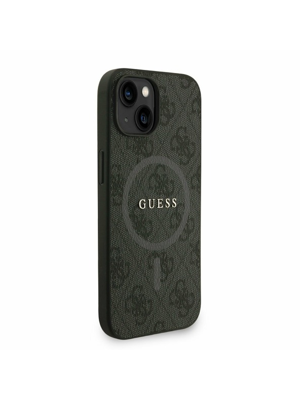 Guess Guess PU Leather 4G Colored Ring Strap MagSafe Zadný Kryt pre iPhone 14 Black