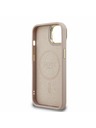 Guess Guess PU 4G Strass Triangle Logo Stand Camera Frame MagSafe Zadný Kryt pre iPhone 14 Pink