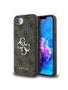 Guess Guess PU 4G Metal Logo Zadný Kryt pre iPhone 16e Brown
