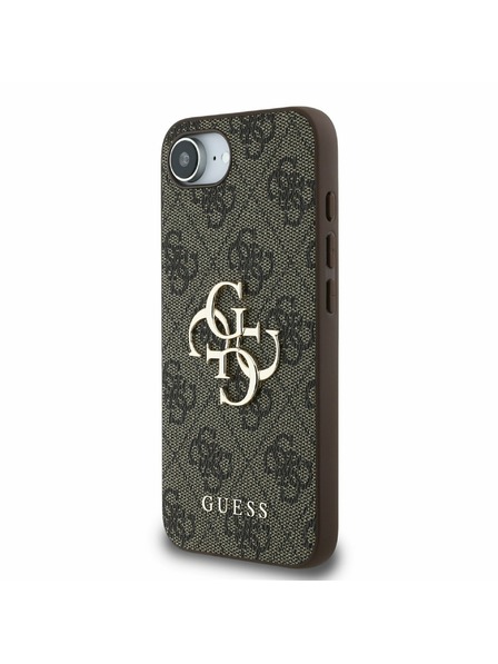 Guess Guess PU 4G Metal Logo Zadný Kryt pre iPhone 16e Brown