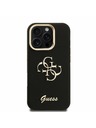 Guess Guess PU Grained 4G Logo Stand Camera Frame Zadný Kryt pre iPhone 16 Pro Max Black