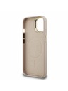 Guess Guess PU 4G Strass Triangle Logo Stand Camera Frame MagSafe Zadný Kryt pre iPhone 15 Pink