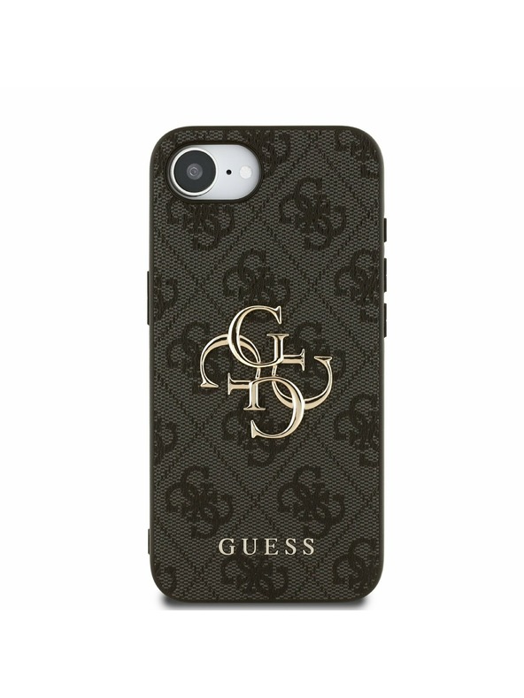Guess Guess PU 4G Metal Logo Zadný Kryt pre iPhone 16e Grey