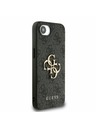 Guess Guess PU 4G Metal Logo Zadný Kryt pre iPhone 16e Grey