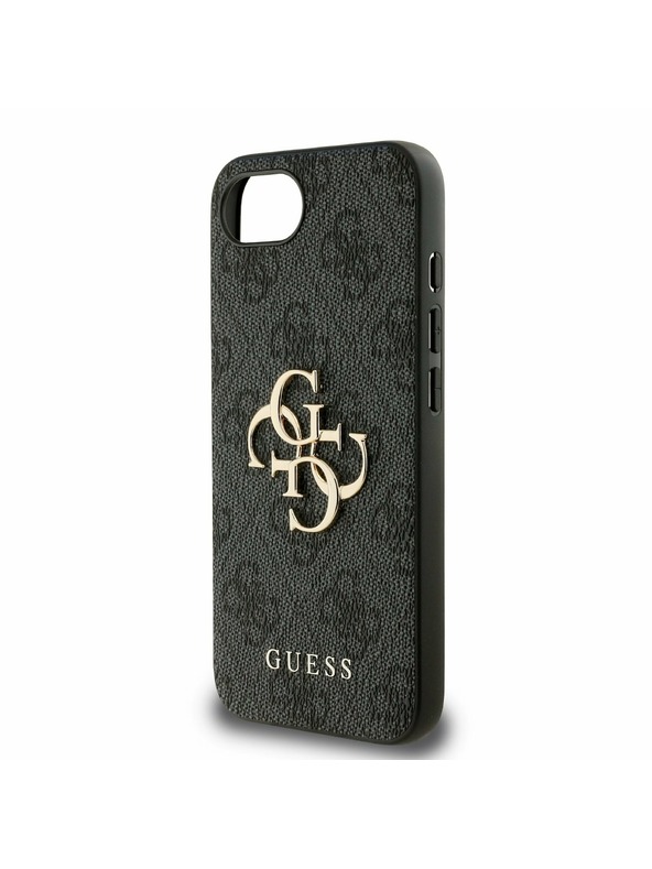 Guess Guess PU 4G Metal Logo Zadný Kryt pre iPhone 16e Grey