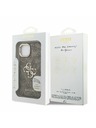 Guess Guess PU 4G Metal Logo Stojan Rám Fotoaparátu Zadný Kryt pre iPhone 15 Brown