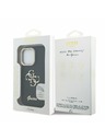 Guess Guess PU Zrnitý 4G Logo Stojan Rám Fotoaparátu Zadný Kryt pre iPhone 16 Pro Black