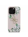 Guess Guess PU Zrnitý Ruže 4G Metal Logo Zadný Kryt pre iPhone 16 Pro Pink