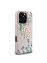 Guess Guess PU Zrnitý Ruže 4G Metal Logo Zadný Kryt pre iPhone 16 Pro Pink