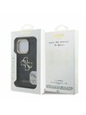 Guess Guess PU 4G Metal Logo Stojan Rám Fotoaparátu Zadný Kryt pre iPhone 16 Pro Max Black